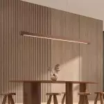 Quorix Log Style Wood Led Linear Pendant Light With Remote Control