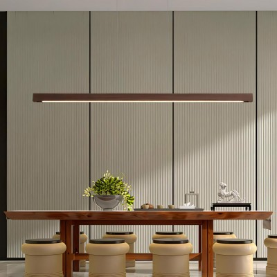 Quorix Log Style Wood Led Linear Pendant Light With Remote Control Quorix Log Style Wood Led Linear Pendant Light With Remote Control