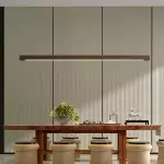 Quorix Log Style Wood Led Linear Pendant Light With Remote Control