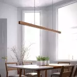 Quorix Log Style Wood Led Linear Pendant Light With Remote Control