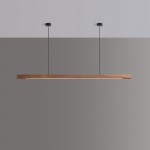 Quorix Log Style Wood Led Linear Pendant Light With Remote Control