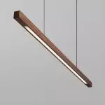 Quorix Log Style Wood Led Linear Pendant Light With Remote Control