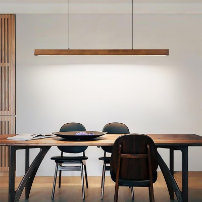 Quorix Log Style Wood Led Linear Pendant Light With Remote Control Quorix Log Style Wood Led Linear Pendant Light With Remote Control