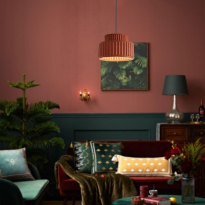 Brisby Striped Frosted Fluted Ceramic Pendant Light Brisby Striped Frosted Fluted Ceramic Pendant Light