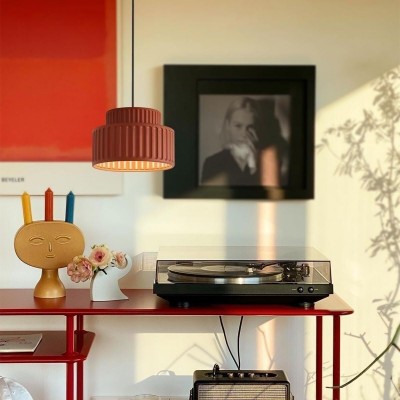 Brisby Striped Frosted Fluted Ceramic Pendant Light Brisby Striped Frosted Fluted Ceramic Pendant Light