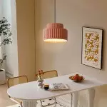 Brisby Striped Frosted Fluted Ceramic Pendant Light