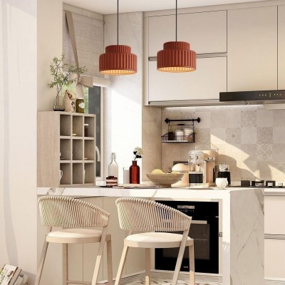 Brisby Striped Frosted Fluted Ceramic Pendant Light Brisby Striped Frosted Fluted Ceramic Pendant Light