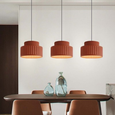 Brisby Striped Frosted Fluted Ceramic Pendant Light Brisby Striped Frosted Fluted Ceramic Pendant Light