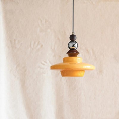 Thorne Medieval Style Vintage Beige Glass Pendant Light Thorne Medieval Style Vintage Beige Glass Pendant Light