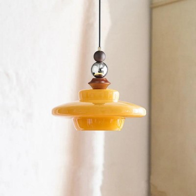 Thorne Medieval Style Vintage Beige Glass Pendant Light Thorne Medieval Style Vintage Beige Glass Pendant Light