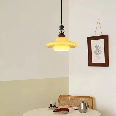 Thorne Medieval Style Vintage Beige Glass Pendant Light Thorne Medieval Style Vintage Beige Glass Pendant Light