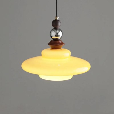 Thorne Medieval Style Vintage Beige Glass Pendant Light Thorne Medieval Style Vintage Beige Glass Pendant Light