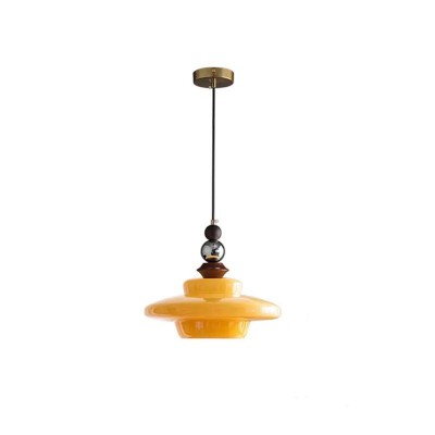 Thorne Medieval Style Vintage Beige Glass Pendant Light Thorne Medieval Style Vintage Beige Glass Pendant Light