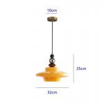 Thorne Medieval Style Vintage Beige Glass Pendant Light