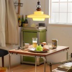 Thorne Medieval Style Vintage Beige Glass Pendant Light