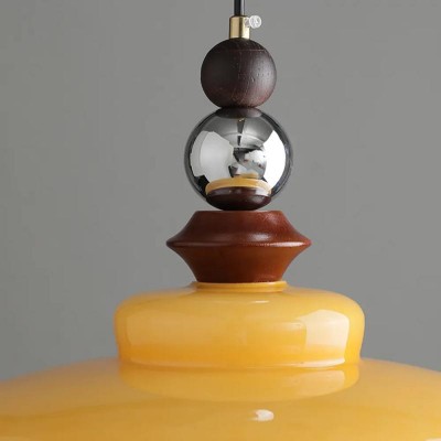 Thorne Medieval Style Vintage Beige Glass Pendant Light Thorne Medieval Style Vintage Beige Glass Pendant Light