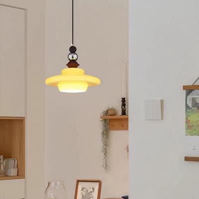 Thorne Medieval Style Vintage Beige Glass Pendant Light Thorne Medieval Style Vintage Beige Glass Pendant Light