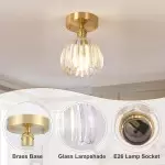 Ozir Stained Glass Flush Mount Tulip Light