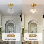 Ozir Stained Glass Flush Mount Tulip Light