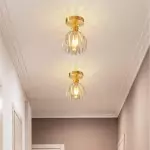 Ozir Stained Glass Flush Mount Tulip Light