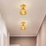 Ozir Stained Glass Flush Mount Tulip Light