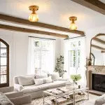 Ozir Stained Glass Flush Mount Tulip Light