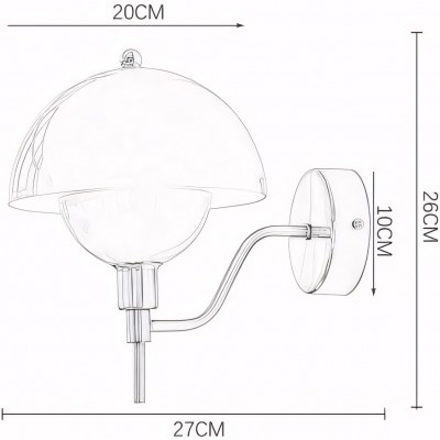 Xavra French Bauhaus Mushroom Glass Aisle Wall Lamp Xavra French Bauhaus Mushroom Glass Aisle Wall Lamp