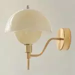 Xavra French Bauhaus Mushroom Glass Aisle Wall Lamp