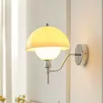 Xavra French Bauhaus Mushroom Glass Aisle Wall Lamp