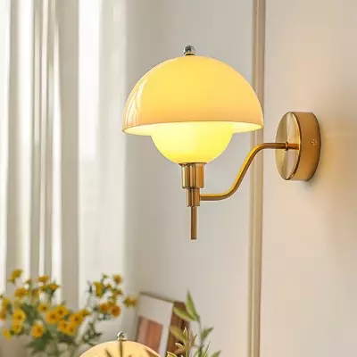 Xavra French Bauhaus Mushroom Glass Aisle Wall Lamp Xavra French Bauhaus Mushroom Glass Aisle Wall Lamp