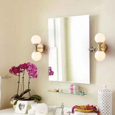 Dymon Small Brass White Frosted Glass Double Heads Orb Sconce Dymon Small Brass White Frosted Glass Double Heads Orb Sconce