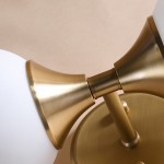 Dymon Small Brass White Frosted Glass Double Heads Orb Sconce