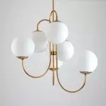 Vekton Vintage Glass Globe Gooseneck Chandelier Vekton Vintage Glass Globe Gooseneck Chandelier