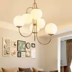 Vekton Vintage Glass Globe Gooseneck Chandelier Vekton Vintage Glass Globe Gooseneck Chandelier