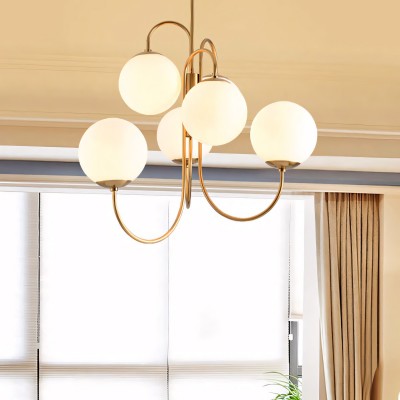 Vekton Vintage Glass Globe Gooseneck Chandelier Vekton Vintage Glass Globe Gooseneck Chandelier