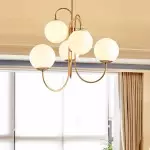 Vekton Vintage Glass Globe Gooseneck Chandelier Vekton Vintage Glass Globe Gooseneck Chandelier