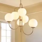 Vekton Vintage Glass Globe Gooseneck Chandelier Vekton Vintage Glass Globe Gooseneck Chandelier
