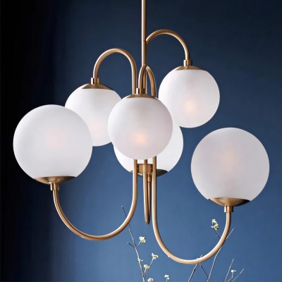 Vekton Vintage Glass Globe Gooseneck Chandelier Vekton Vintage Glass Globe Gooseneck Chandelier
