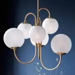 Vekton Vintage Glass Globe Gooseneck Chandelier Vekton Vintage Glass Globe Gooseneck Chandelier