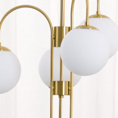 Vekton Vintage Glass Globe Gooseneck Chandelier Vekton Vintage Glass Globe Gooseneck Chandelier