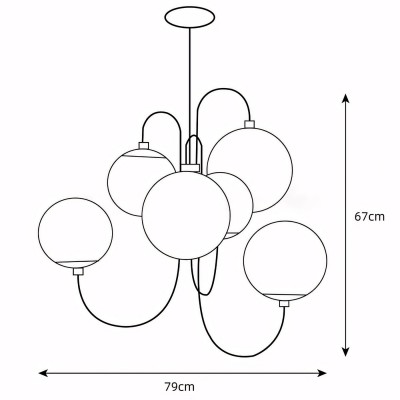 Vekton Vintage Glass Globe Gooseneck Chandelier Vekton Vintage Glass Globe Gooseneck Chandelier