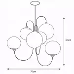 Vekton Vintage Glass Globe Gooseneck Chandelier Vekton Vintage Glass Globe Gooseneck Chandelier