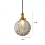 Logana Vintage Feather Texture Glass Globe Pendant Light