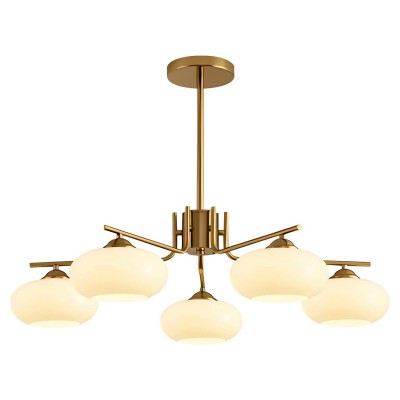 Kairox Mid Century Bauhaus Large Glass Globe Sputnik Chandelier