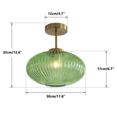 Jorik Natural Green Ribbed Glass Oval Ceiling Light Jorik Natural Green Ribbed Glass Oval Ceiling Light