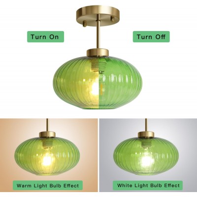 Jorik Natural Green Ribbed Glass Oval Ceiling Light Jorik Natural Green Ribbed Glass Oval Ceiling Light
