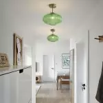 Jorik Natural Green Ribbed Glass Oval Ceiling Light