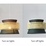 Lyzar Rustic Tiered Rattan Fabric Pendant Light