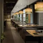 Lyzar Rustic Tiered Rattan Fabric Pendant Light