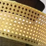 Lyzar Rustic Tiered Rattan Fabric Pendant Light